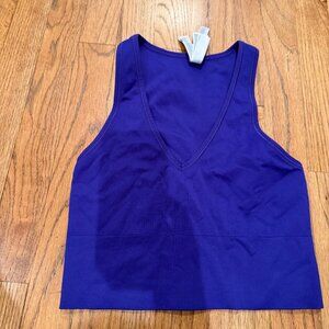 ATHLETA WOMENS TANK RIBBED SPORTS BRA SMALL PURPLE